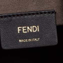 Pre Owned Fendi Brown/Black Zucca Leather Mini Mon Tresor Drawstring Bucket Bag