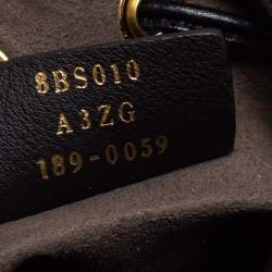 Pre Owned Fendi Brown/Black Zucca Leather Mini Mon Tresor Drawstring Bucket Bag