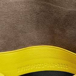 Pre Owned Fendi Yellow Leather And Fur Micro Monster Baguette