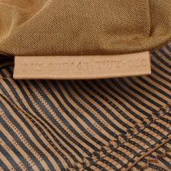 Pre Owned Fendi Brown FF Perforated Logo Stripe Leather Chef Hobo
