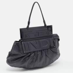 Pre Owned Fendi Black Leather To You Clutch Bag