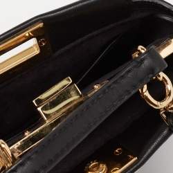 مملوكة مسبقًا Fendi Black Leather Micro Peekaboo Crossbody Bag