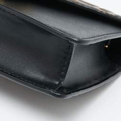 Fendi Black/Tobacco Zucca Leather Kan I F Chain Belt Bag