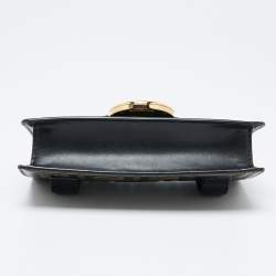 Fendi Black/Tobacco Zucca Leather Kan I F Chain Belt Bag