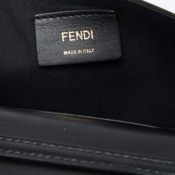 Fendi Black/Tobacco Zucca Leather Kan I F Chain Belt Bag