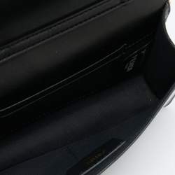 Fendi Black/Tobacco Zucca Leather Kan I F Chain Belt Bag
