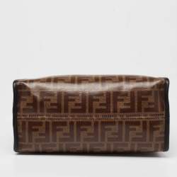 Pre Owned Fend Brown/Black Zucca Coated Canvas Peekaboo Defender Cover