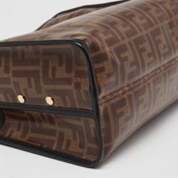 Pre Owned Fend Brown/Black Zucca Coated Canvas Peekaboo Defender Cover