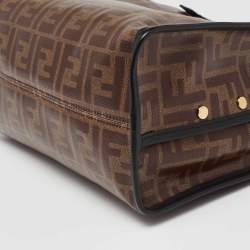 Pre Owned Fend Brown/Black Zucca Coated Canvas Peekaboo Defender Cover