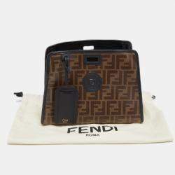 Pre Owned Fend Brown/Black Zucca Coated Canvas Peekaboo Defender Cover