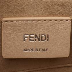 Pre Owned Fendi Black Velvet and Leather Small Kan I Logo Embellished Top Handle Bag