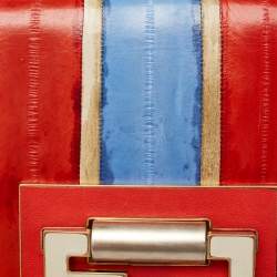 Pre Owned Fendi Multicolour Eel Striped Shoulder Bag
