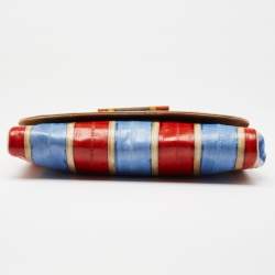 Pre Owned Fendi Multicolour Eel Striped Shoulder Bag