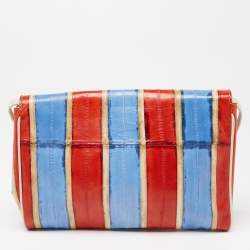 Pre Owned Fendi Multicolour Eel Striped Shoulder Bag