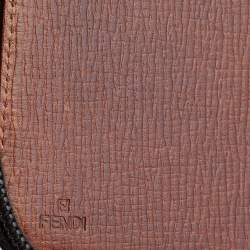 Fendi Tobacco Zucca Coated Canvas Zip Around Documents Holder