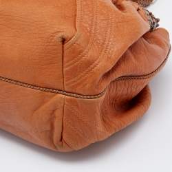 Pre Owned Fendi Tan Textured Leather Spy Bag