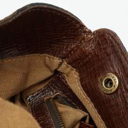 Pre Owned Fendi Tobacco Zucca Canvas and Leather Chef De Jour Bag