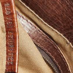 Pre Owned Fendi Tobacco Zucca Canvas and Leather Chef De Jour Bag