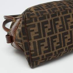 Pre Owned Fendi Tobacco Zucca Canvas and Leather Chef De Jour Bag