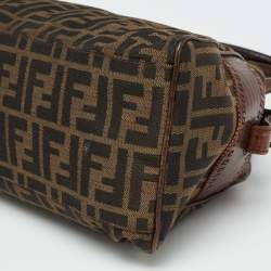 Pre Owned Fendi Tobacco Zucca Canvas and Leather Chef De Jour Bag