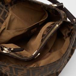 Fendi Tobacco Zucca Canvas And Leather Chef Shoulder Bag