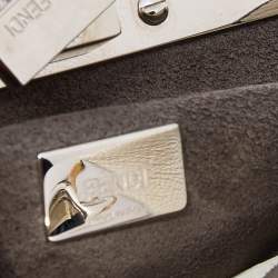 Fendi White Leather Micro Peekaboo Top Handle Bag