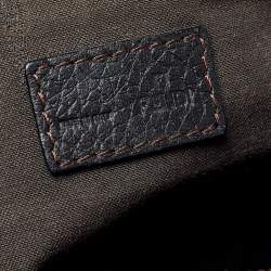 Pre Owned Fendi Dark Brown Zucchino Canvas and Leather Forever Pochette Bag