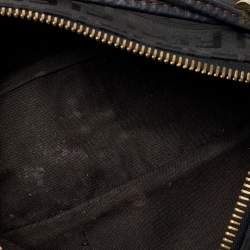 Pre Owned Fendi Dark Brown Zucchino Canvas and Leather Forever Pochette Bag