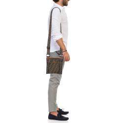 Fendi Tobacco Zucca Canvas and Leather Flat Messenger Bag
