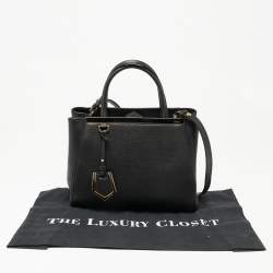 Pre Owned حقيبة يد فندي 2جور جلد سوداء صغيرة