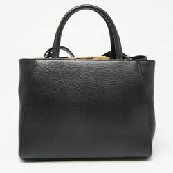 Pre Owned حقيبة يد فندي 2جور جلد سوداء صغيرة