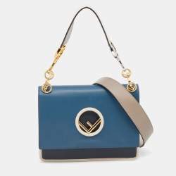 Fendi Multicolor Leather Kan I F Logo Flap Shoulder Bag