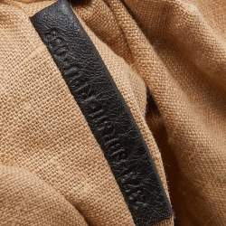 Pre Owned Fendi Tobacco Zucca Canvas And Ostrich Spy Hobo