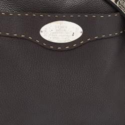 Fendi Dark Brown Selleria Leather Messenger Bag