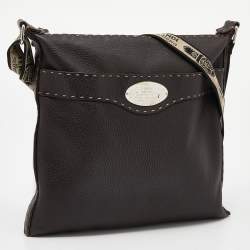 Fendi Dark Brown Selleria Leather Messenger Bag