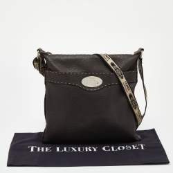 Fendi Dark Brown Selleria Leather Messenger Bag