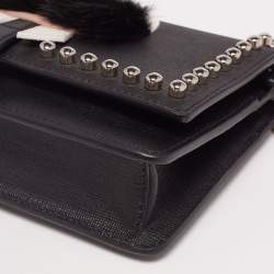 Pre Owned Fendi Black Leather Karlito Wallet on Chain Bag