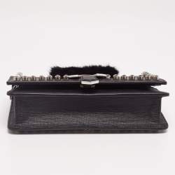 Pre Owned Fendi Black Leather Karlito Wallet on Chain Bag