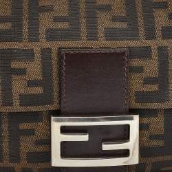 Pre Owned Fendi Tobacco Zucca Canvas And Leather Mini Mama Baguette