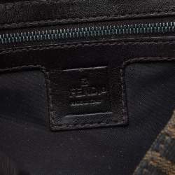 Pre Owned Fendi Tobacco Zucca Canvas And Leather Mini Mama Baguette