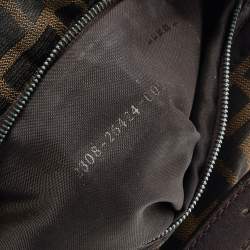 Pre Owned Fendi Tobacco Zucca Canvas And Leather Mini Mama Baguette