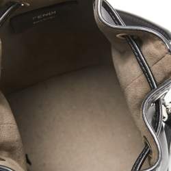 Pre Owned Fendi Black Leather Pearl Embellished Mini Mon Tresor Bucket Bag