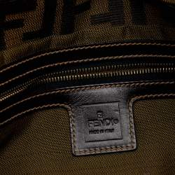 مملوكة مسبقًا Fendi Tobacco Zucca Canvas and Leather Baguette Bag