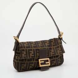 مملوكة مسبقًا Fendi Tobacco Zucca Canvas and Leather Baguette Bag