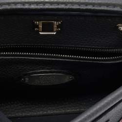 Pre Owned Fendi Grey Leather Mini Peekaboo Fit Bag