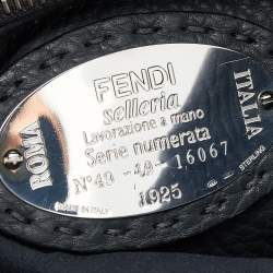 Pre Owned Fendi Grey Leather Mini Peekaboo Fit Bag