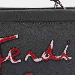 Pre Owned Fendi Grey Leather Mini Peekaboo Fit Bag