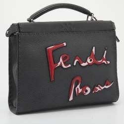 Pre Owned Fendi Grey Leather Mini Peekaboo Fit Bag
