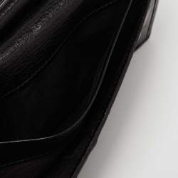 مملوكة مسبقًا Fendi Black Zucca Canvas and Leather FF Flap Continental Wallet