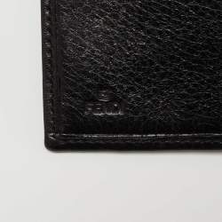 مملوكة مسبقًا Fendi Black Zucca Canvas and Leather FF Flap Continental Wallet